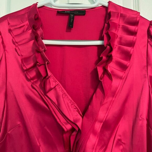BCBGMaxAzria Pink Ruffled Blouse - Picture 2 of 4